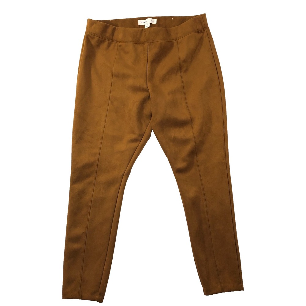 Old Navy Pants Women's Size XL Brown Faux Suede‎ Stevie Pull On Elastic Waist